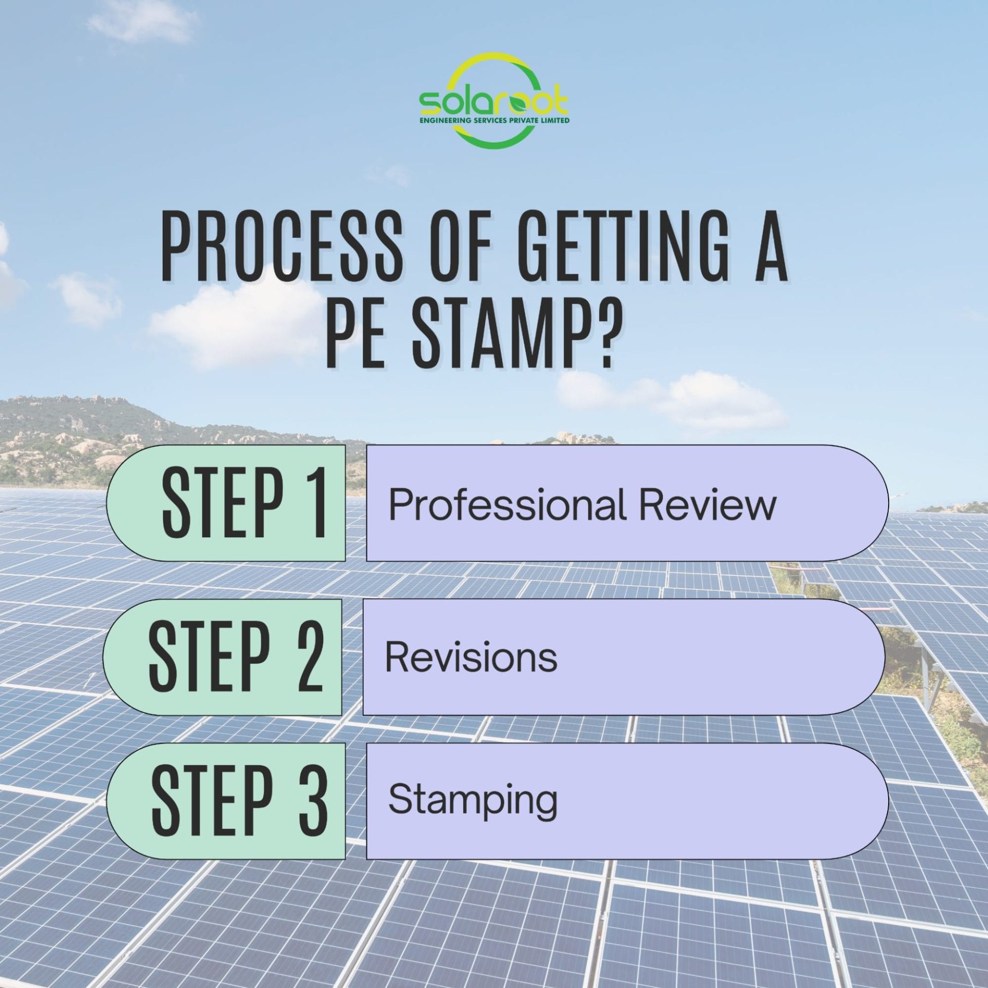 steps of getting a solar pe stamp